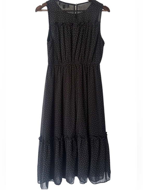 Lulus Dresses & Skirts - LULUS Afternoon Stroll Black Polka Dot Midi Dress Size S NWOT Ruffle Chiffon Dot